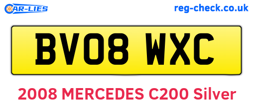 BV08WXC are the vehicle registration plates.