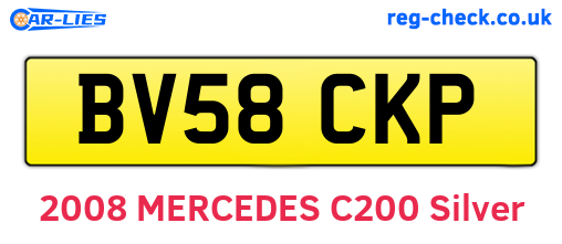 BV58CKP are the vehicle registration plates.