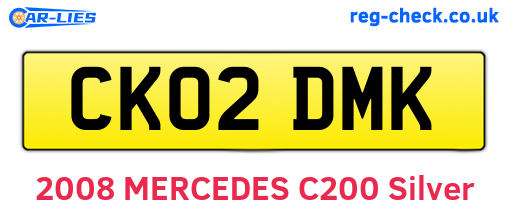 CK02DMK are the vehicle registration plates.