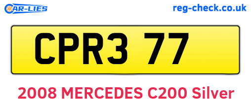 CPR377 are the vehicle registration plates.