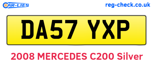 DA57YXP are the vehicle registration plates.