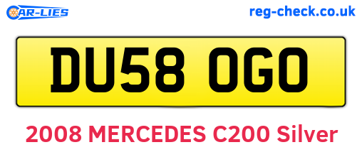 DU58OGO are the vehicle registration plates.
