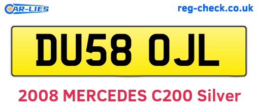 DU58OJL are the vehicle registration plates.