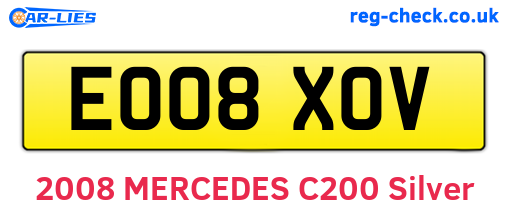 EO08XOV are the vehicle registration plates.