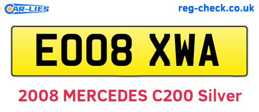 EO08XWA are the vehicle registration plates.