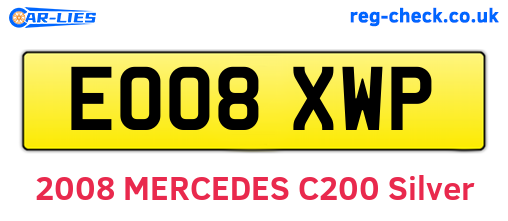 EO08XWP are the vehicle registration plates.