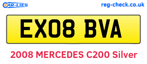 EX08BVA are the vehicle registration plates.