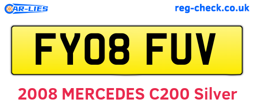 FY08FUV are the vehicle registration plates.