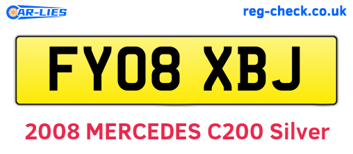 FY08XBJ are the vehicle registration plates.