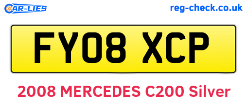 FY08XCP are the vehicle registration plates.