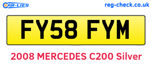 FY58FYM are the vehicle registration plates.