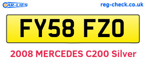 FY58FZO are the vehicle registration plates.