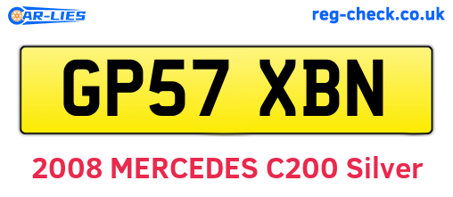 GP57XBN are the vehicle registration plates.