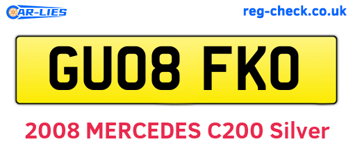 GU08FKO are the vehicle registration plates.