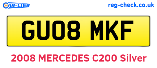 GU08MKF are the vehicle registration plates.
