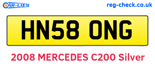 HN58ONG are the vehicle registration plates.