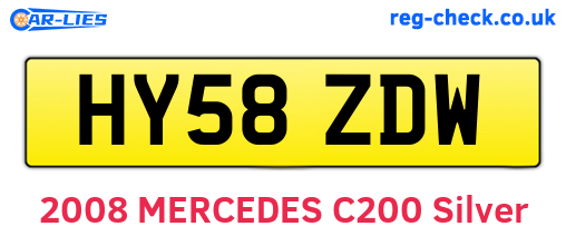 HY58ZDW are the vehicle registration plates.
