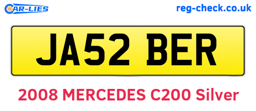 JA52BER are the vehicle registration plates.