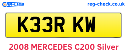 K33RKW are the vehicle registration plates.