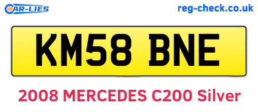 KM58BNE are the vehicle registration plates.