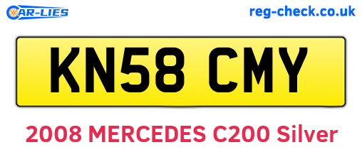 KN58CMY are the vehicle registration plates.
