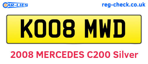 KO08MWD are the vehicle registration plates.
