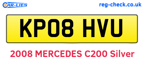 KP08HVU are the vehicle registration plates.