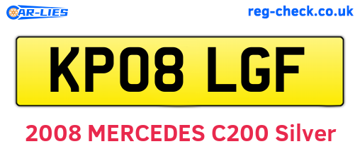 KP08LGF are the vehicle registration plates.