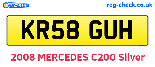 KR58GUH are the vehicle registration plates.