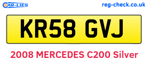 KR58GVJ are the vehicle registration plates.