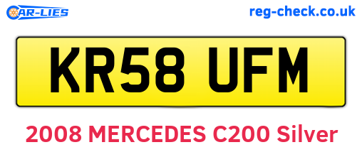 KR58UFM are the vehicle registration plates.