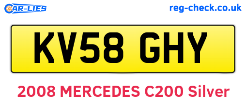 KV58GHY are the vehicle registration plates.