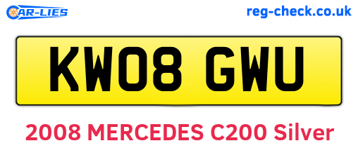KW08GWU are the vehicle registration plates.