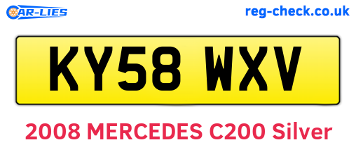 KY58WXV are the vehicle registration plates.