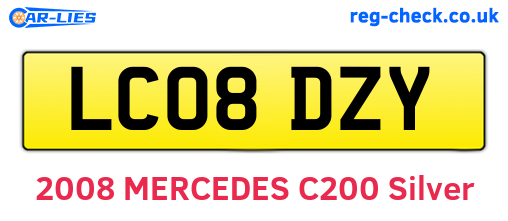 LC08DZY are the vehicle registration plates.