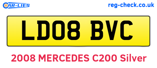 LD08BVC are the vehicle registration plates.