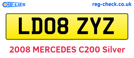 LD08ZYZ are the vehicle registration plates.
