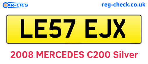 LE57EJX are the vehicle registration plates.