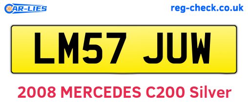 LM57JUW are the vehicle registration plates.