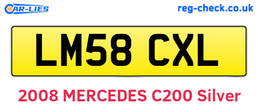 LM58CXL are the vehicle registration plates.