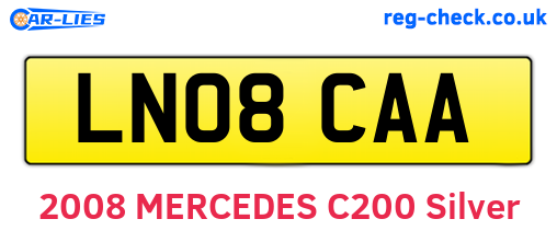 LN08CAA are the vehicle registration plates.