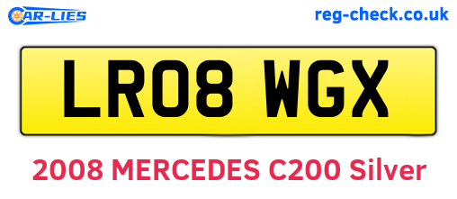 LR08WGX are the vehicle registration plates.