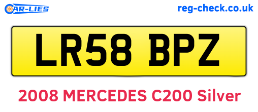 LR58BPZ are the vehicle registration plates.