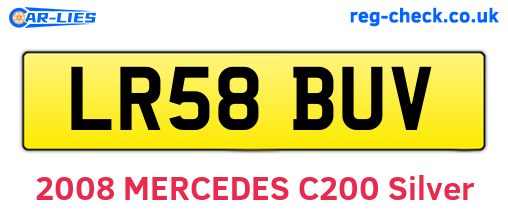 LR58BUV are the vehicle registration plates.