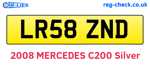 LR58ZND are the vehicle registration plates.