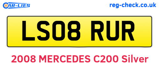 LS08RUR are the vehicle registration plates.