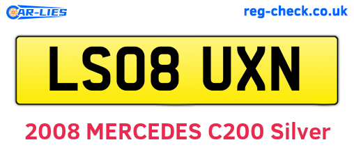 LS08UXN are the vehicle registration plates.