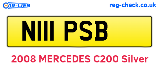N111PSB are the vehicle registration plates.