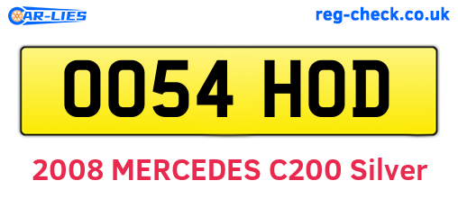 OO54HOD are the vehicle registration plates.