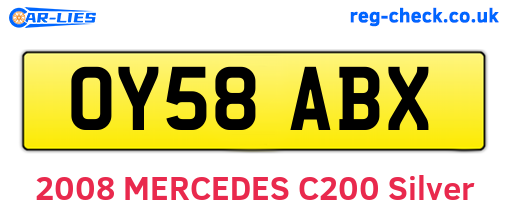 OY58ABX are the vehicle registration plates.